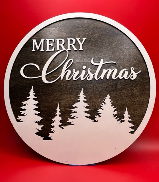 12" Merry Christmas Round