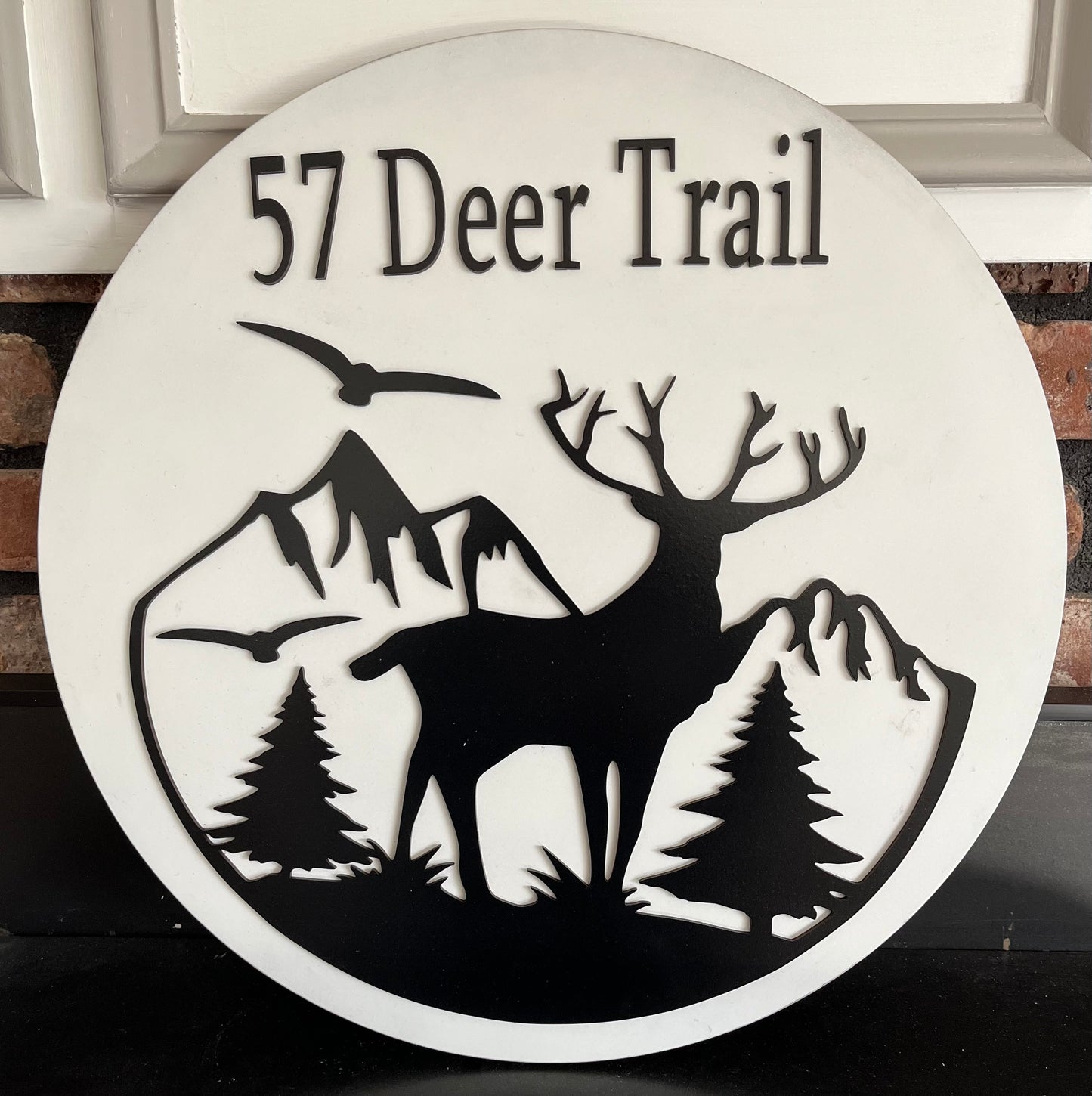 Deer and Mountains Round