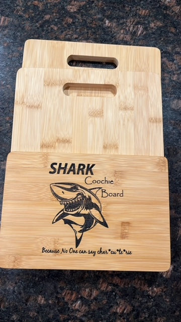3 Piece Bamboo Cutting board set. "Shark Coochie Board"