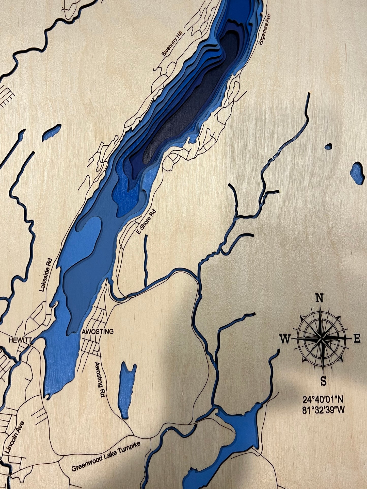 Greenwood Lake Bathymetric map